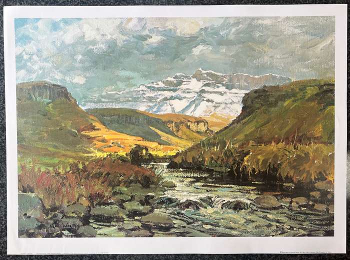 1 x COLLECTION OF 4 PRINTS "THE DRAKENSBERG" BY LISTED SOUTH AFRICAN ARTIST ALAN WOLTON