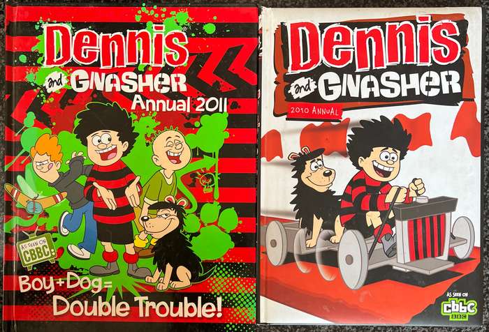 2 COMIC BOOKS! DENNIS AND GNASHER 2010 ANNUAL AND DENNIS AND GNASHER 2011 ANNUAL