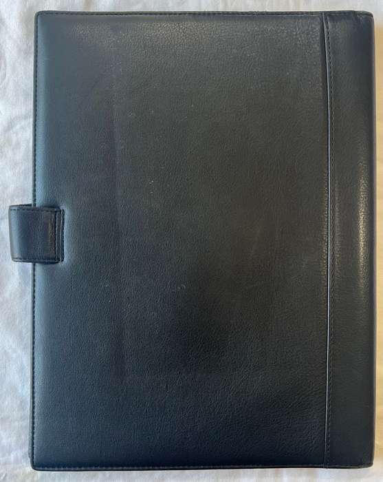 BLACK BUSBY A4 SIZE LEATHER FOLDER IN EXCELLENT CONDITION