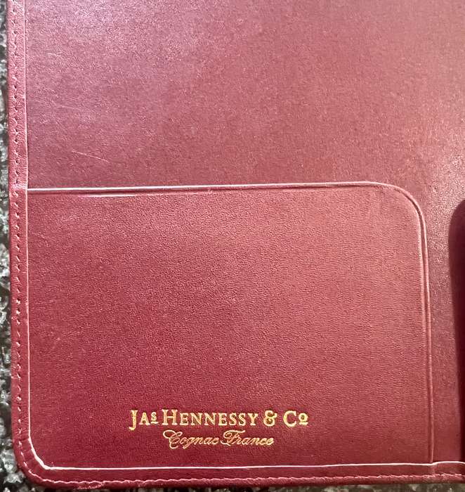 MAROON A4 SIZE LEATHER JAS HENNESSY AND CO COGNAC FRANCE FOLDER