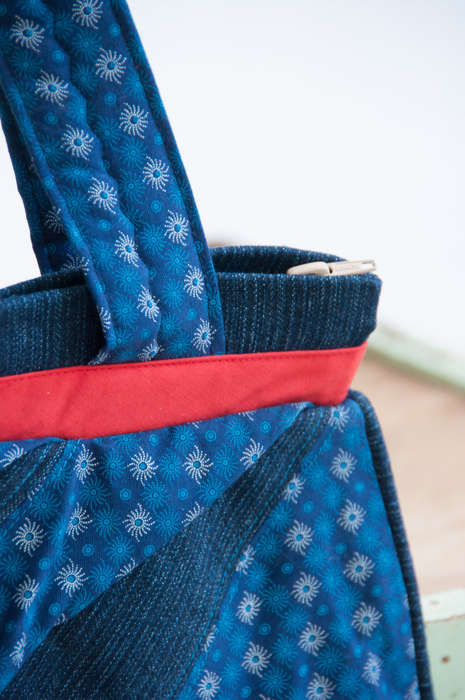 Combo Blue and red South African Shweshwe and denim Bag & Wallet. Boho bag / Hobo bag /Messenger