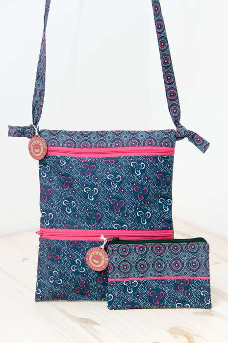 Combo - Shweshwe Sling Bag & Wallet Combo. Truly South African. Hand made and unique.