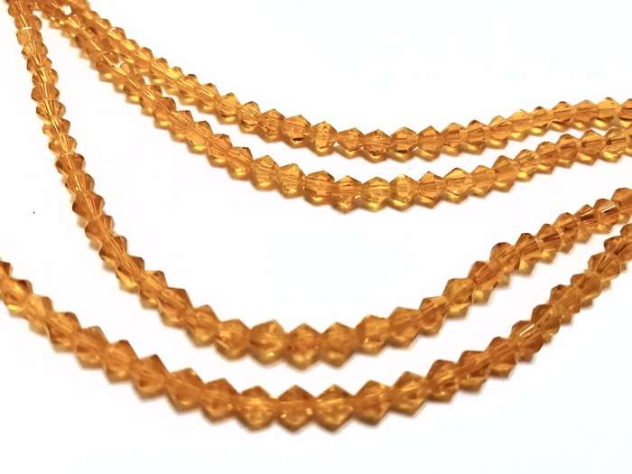 Beads / Glass Beads -4mm orange bicones - 80pcs string / Beads for crafting