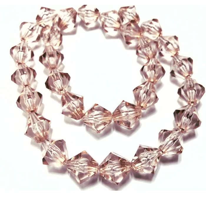 Beads / Acrylic Beads -14mm-30pcs-old rose facetted bicone-42cm string / Beads for crafting