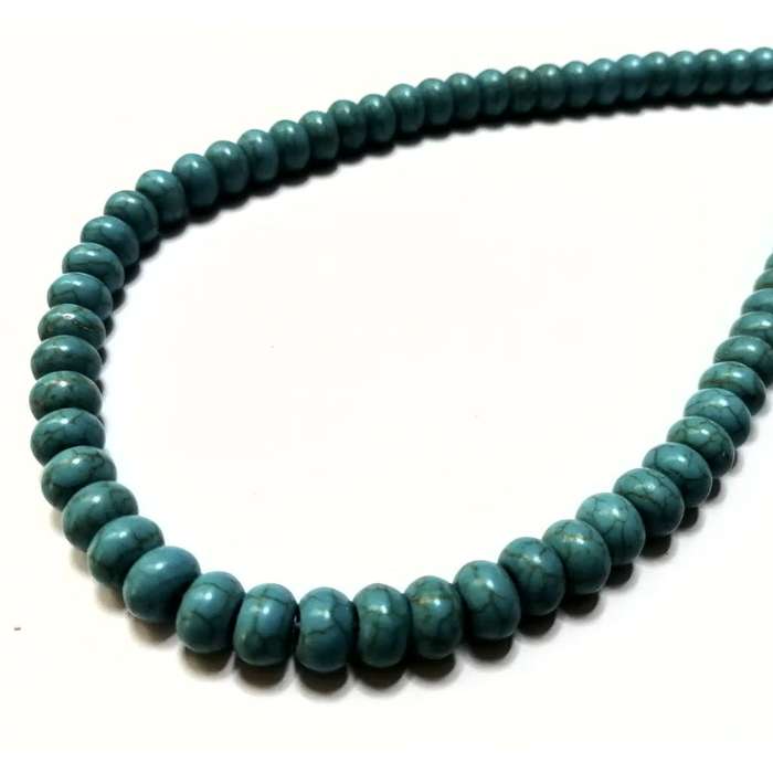 Beads / Howlite  - Stone Beads - 8x6mm rondel-+/-70pcs strand / Beads for crafting