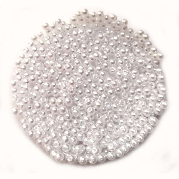Beads / Tiny Acrylic Beads - 3mm ball-  580 pcs - white pearl / Beads for crafting