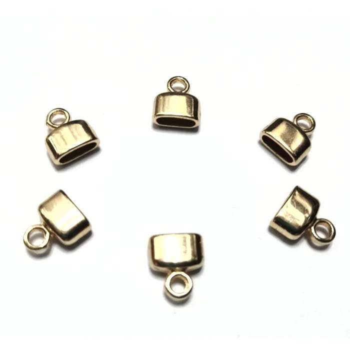 Beads / Cord Ends  gold - 6pcs  - 7mm - Ribbon size max. 6mm / Beads for crafting