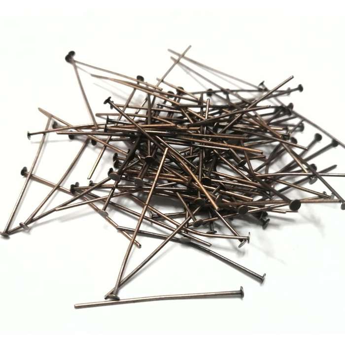 Findings / Head Pin - +/-1000pcs  - 30mm - Bronce Color / Findings for crafting