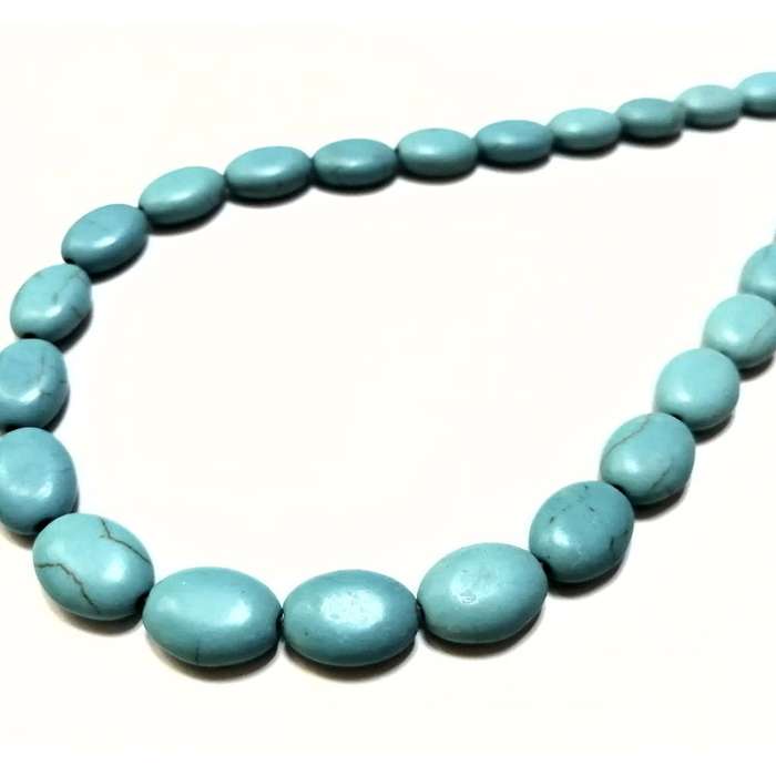 Beads / Howlite  - Stone Beads - 14x10mm ovals -+/-30pcs strand / Beads for crafting
