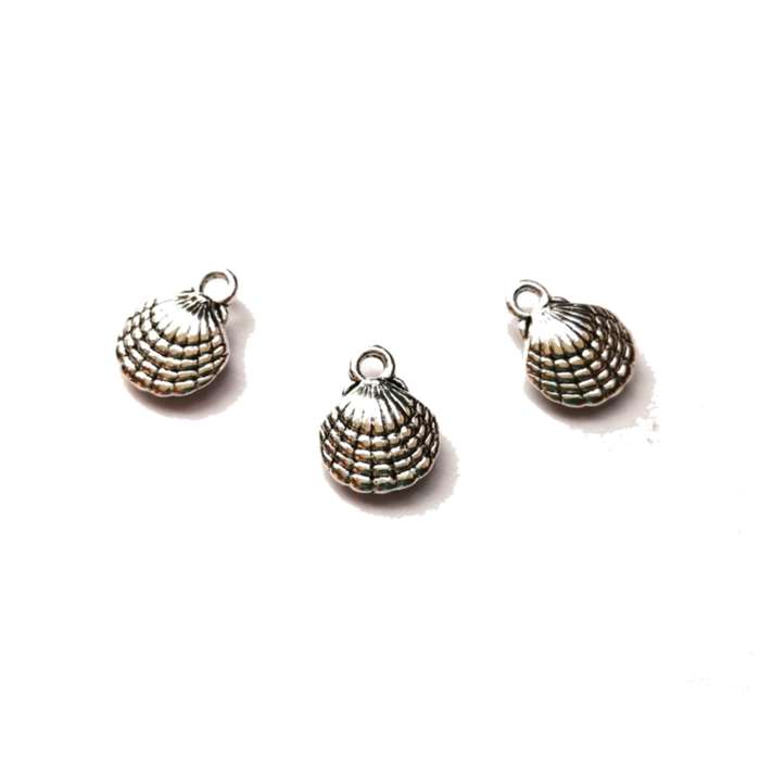Pendants / Metal Pendant - 3pcs - 13x10mm full body Shell / Beads for crafting