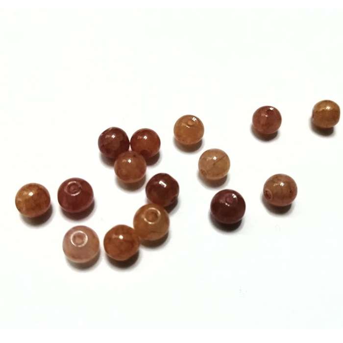 Beads / Glass Beads - 15pcs  -6mm ball - naturally gemstone look / Beads for crafting