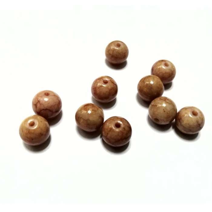 Beads / Glass Beads - 10pcs  -10mm ball - naturally gemstone look / Beads for crafting