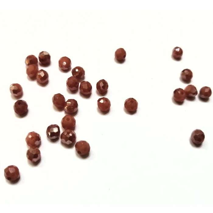 Beads - Crystal Beads - 4mm - shiny red brown  -30pcs - Beads for crafting