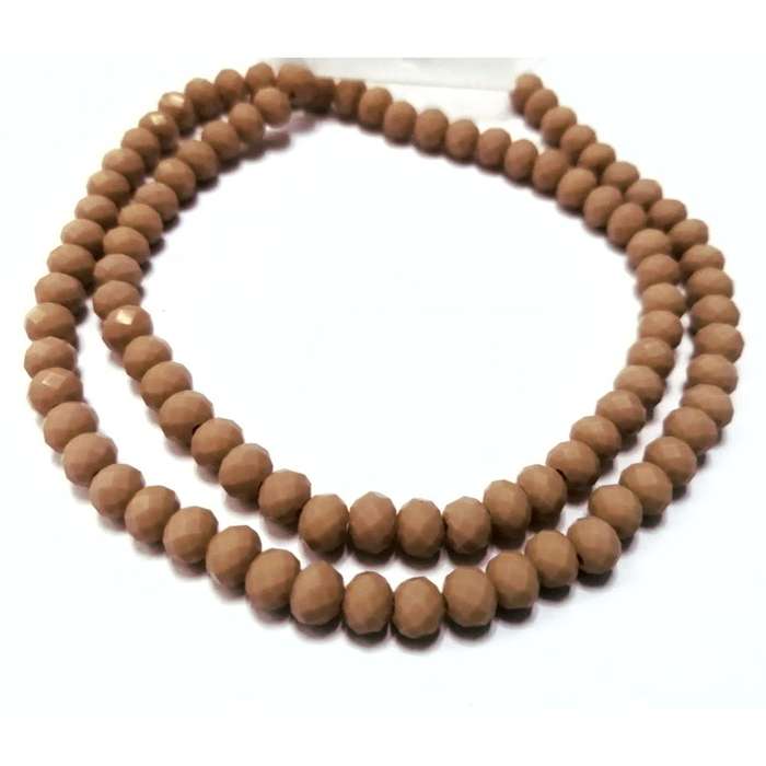 Beads / Crystal Beads - 6mm -coffe latte- String+/-95pcs / Beads for crafting