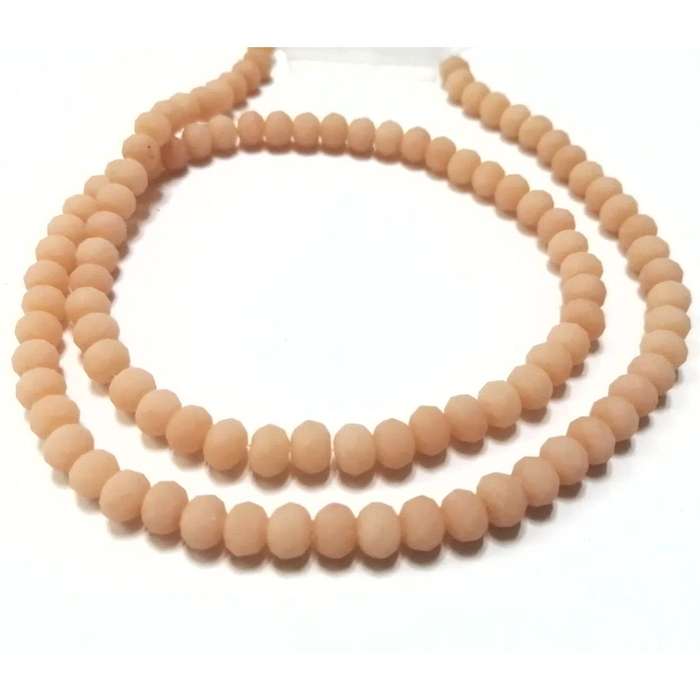 Beads / Crystal Beads - 6mm -light salmon- String+/-95pcs / Beads for crafting