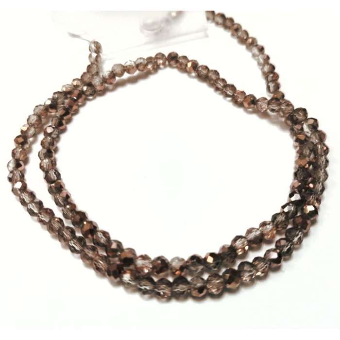Beads - Crystal Beads - 4mm - smoked copper brown  +/- 130pcs String - Beads for crafting