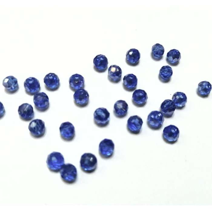 Beads / Crystal Beads -4mm- shiny blue - 30pcs  / Beads for crafting
