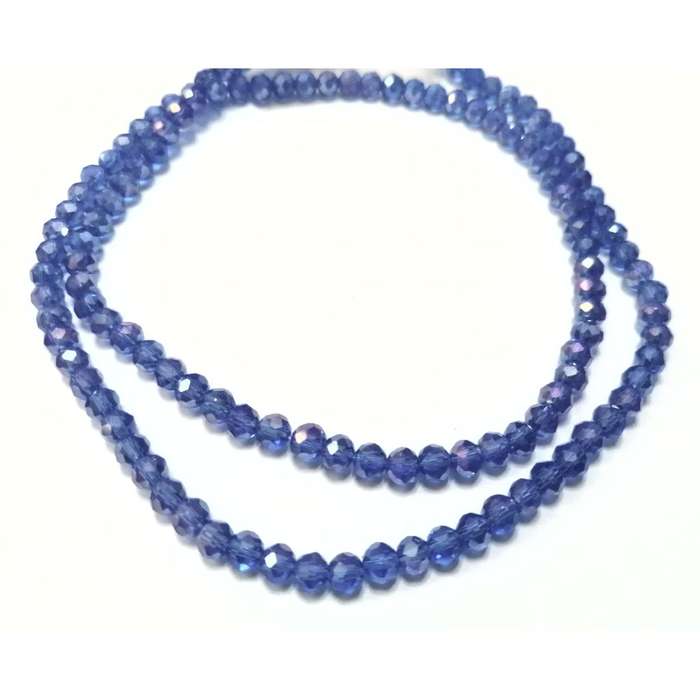 Beads / Crystal Beads -4mm- shiny blue+/- 130pcs String / Beads for crafting