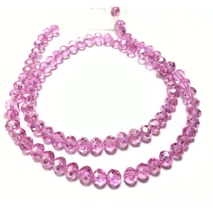 Beads / Crystal Beads - 6mm -shiny clear pink- String+/-95pcs / Beads for crafting