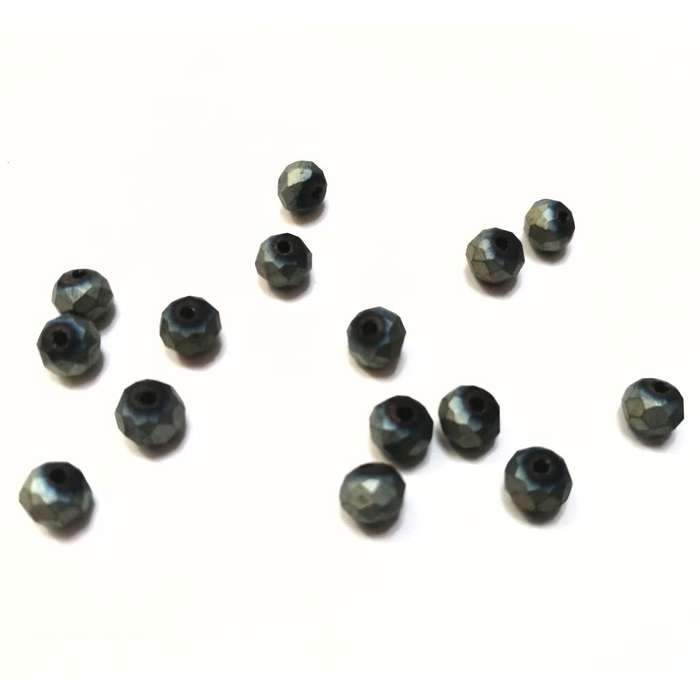 Beads / Crystal Beads - 6mm -metalic blue green- 15pcs / Beads for crafting