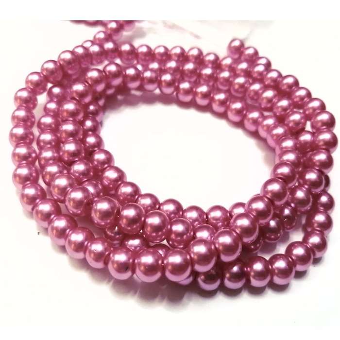 Beads / Glass Pearl Beads - 6mm - pink  20 single pcs   / Beads for crafting