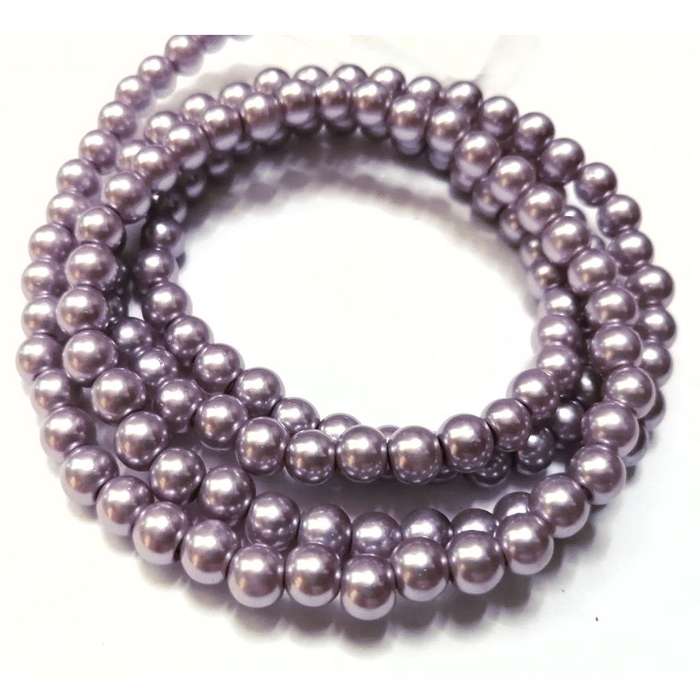 Beads / Glass Pearl Beads - 6mm - purple  20 single pcs   / Beads for crafting