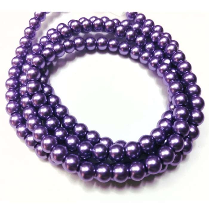 Beads / Glass Pearl Beads - 6mm - purple  20 single pcs   / Beads for crafting
