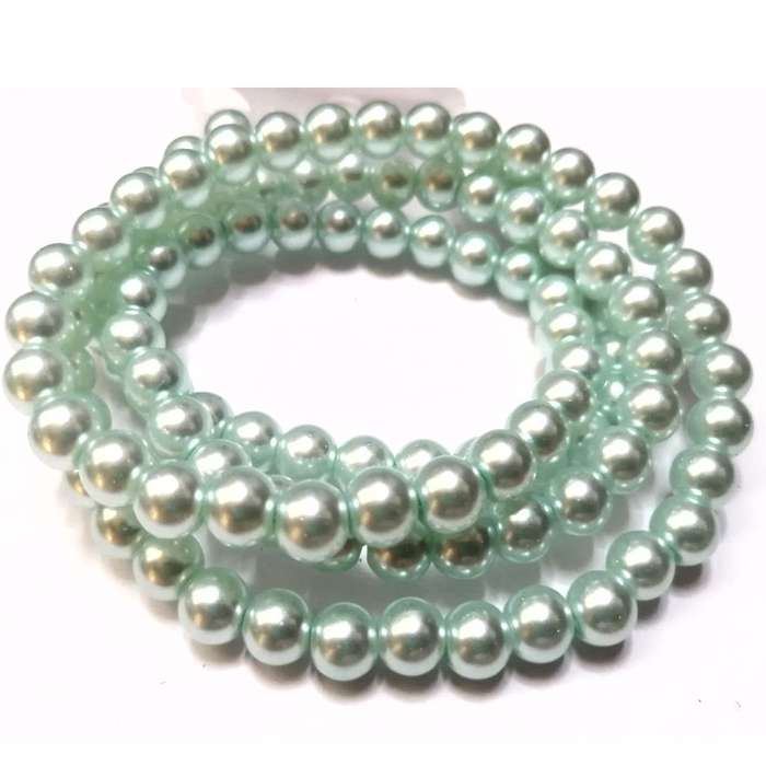 Beads / Glass Pearl Beads - 8mm - light blue 15 single pcs     / Beads for crafting