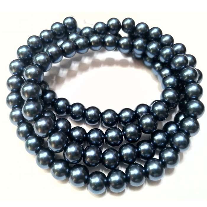 Beads / Glass Pearl Beads - 8mm - blue 15 single pcs     / Beads for crafting