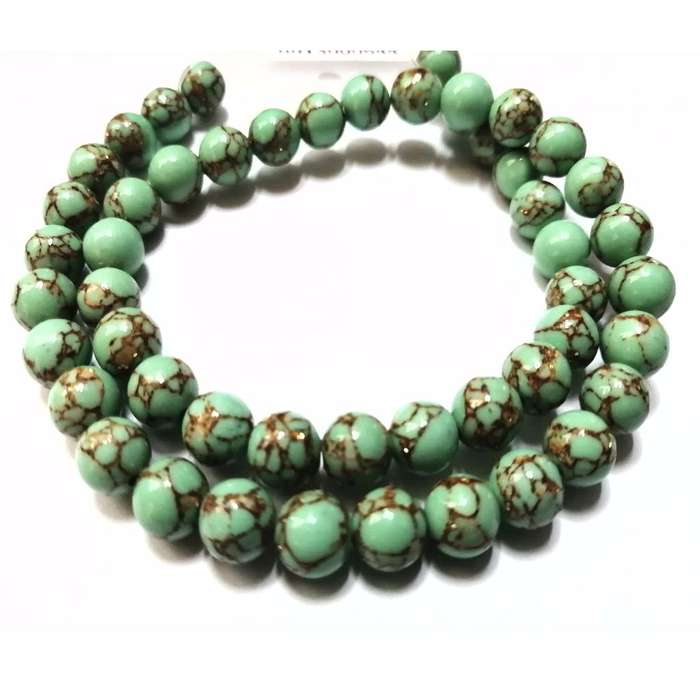 Beads / Dyed Turquoise Gemstone Beads 8mm -ball +/-50pcs-40cm string / Beads for crafting