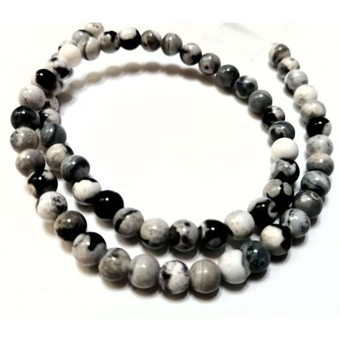 Beads / Flame Agate - Beads  6mm ball  +/-65pcs -40cm string / Beads for crafting