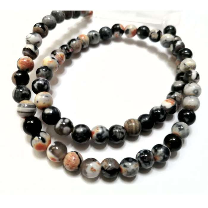 Beads / Flame Agate - Beads  6mm ball  +/-65pcs -40cm string / Beads for crafting