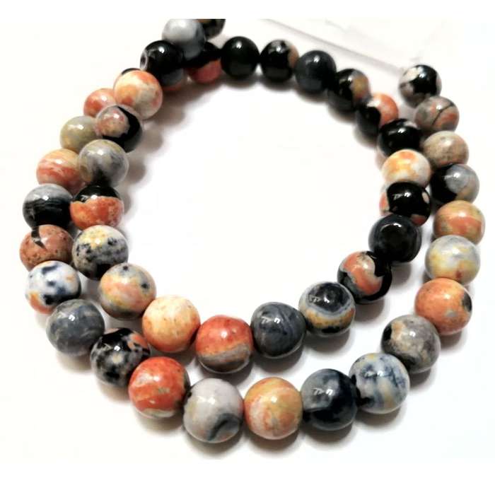 Beads / Flame Agate - Beads  8mm ball  +/-50pcs -40cm string / Beads for crafting