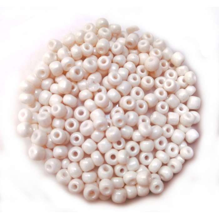 Beads / Glass  Seed Beads +/-1100pcs -4mm Size 6- rose creme-100g / Beads for crafting