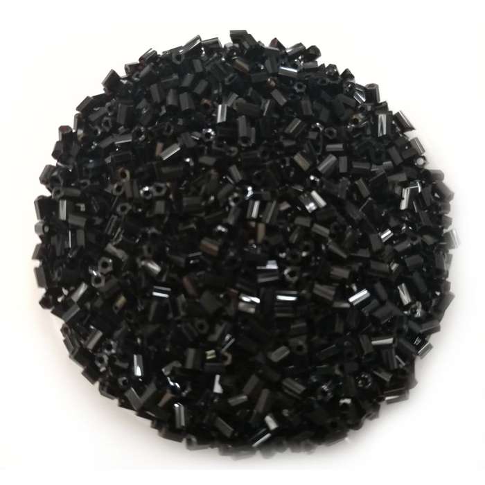 Beads / Glass  Seed Beads -10.000pcs  -2mm Size M21 - tubes black / Beads for crafting