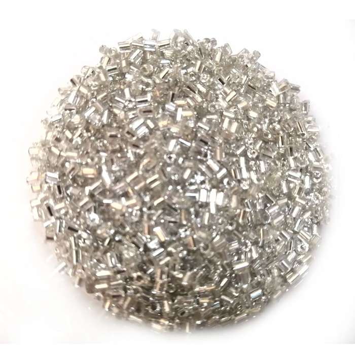 Beads / Glass  Seed Beads -1100pcs  -2mm Size M21 - tubes  silver / Beads for crafting