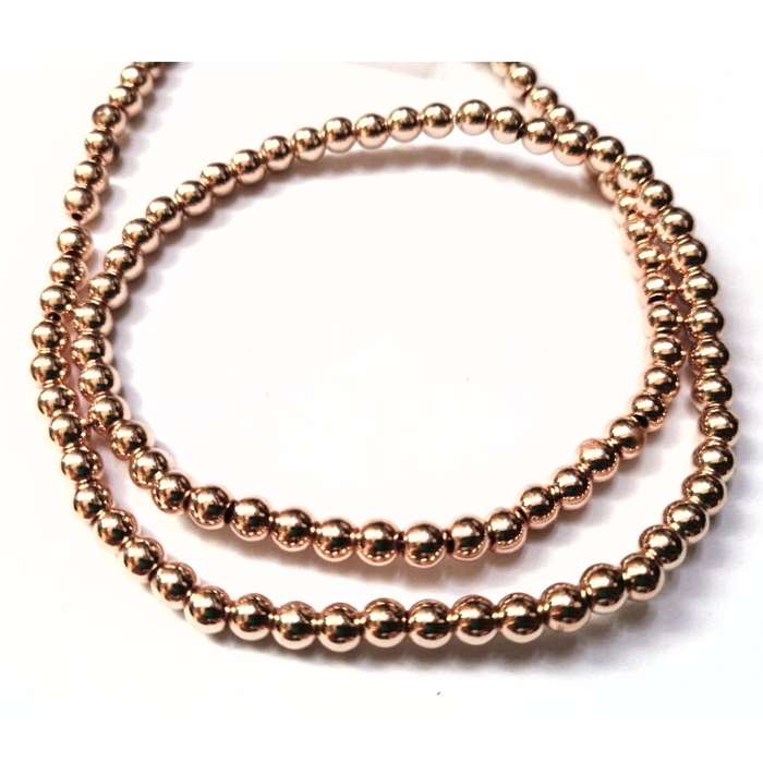 Beads / Hematite Beads - 4mm- balls - gold plated- +/-100pcs string / Beads for crafting