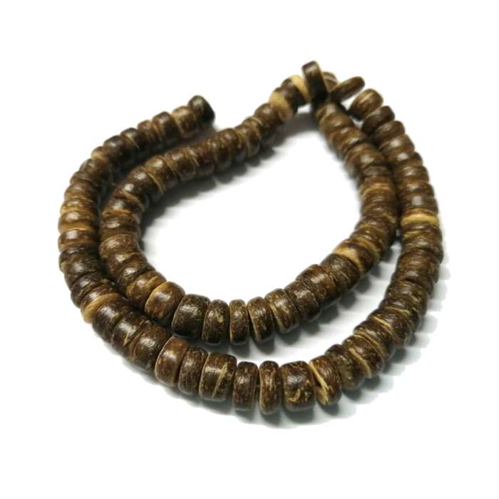 Beads / Coconut Wooden Beads - BROWN -8mm- String +/-38cm / Beads for crafting