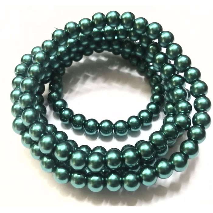 Beads / Glass Pearl Beads - 6mm -turquoise green 20 single pcs    / Beads for crafting