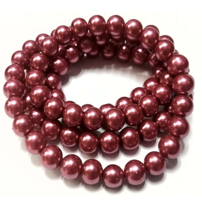Beads / Glass Pearl Beads - 10 single pcs  -pink red - 10mm / Beads for crafting
