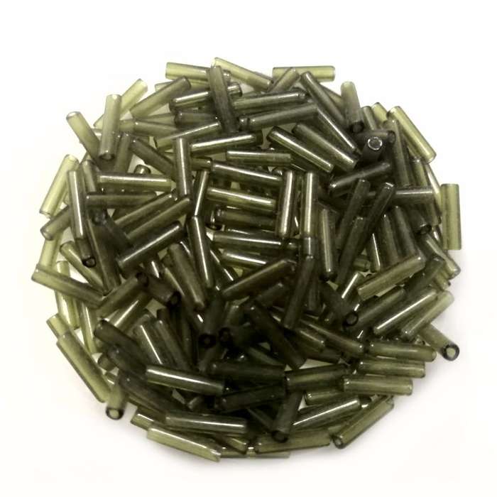 Beads / Glass  Seed Beads +/-1230pcs -10x2.5mm tubes -dark green-100g / Beads for crafting