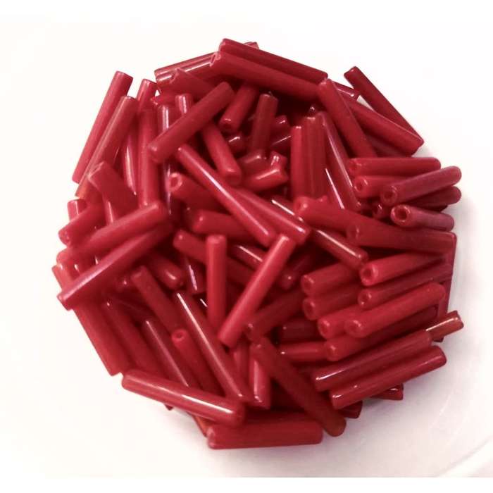 Beads / Glass  Seed Beads - 530pcs  -6x3mm tubes -dark cherry red -100g/ Beads for crafting