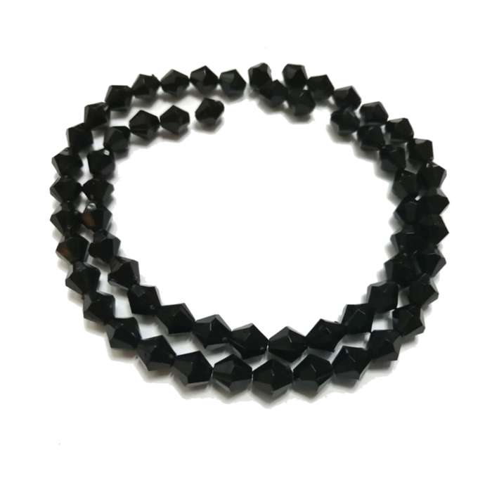 Beads /Acrylic Beads -8mm -60pcs-black facetted bicone- crystal optic/ Beads for crafting