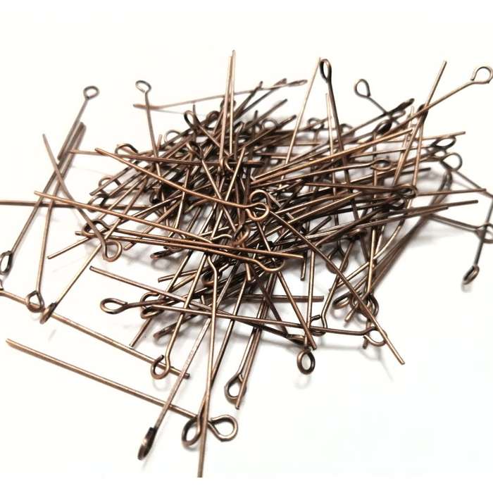Findings / Eye Pin - 100pcs  - 40mm - bronze Color / Findings for crafting