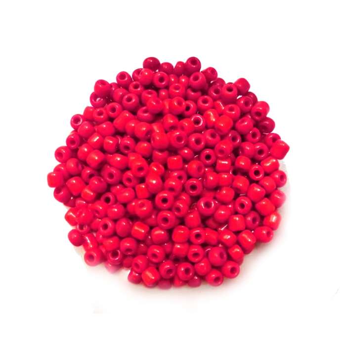 Beads / Glass  Seed Beads +/-1300pcs -4mm Size 6-  Red - 100g / Beads for crafting