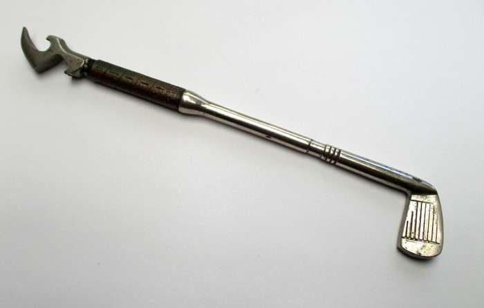 Vintage Bottle Opener - Golf Club - Steel & brass - marked - Foreign