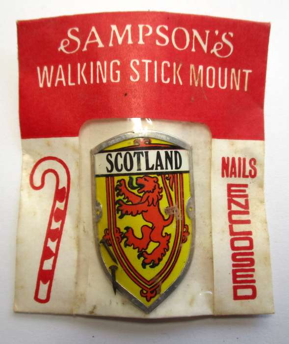 Vintage Walking Stick mount / badge - Sampson's Badges - Scotland