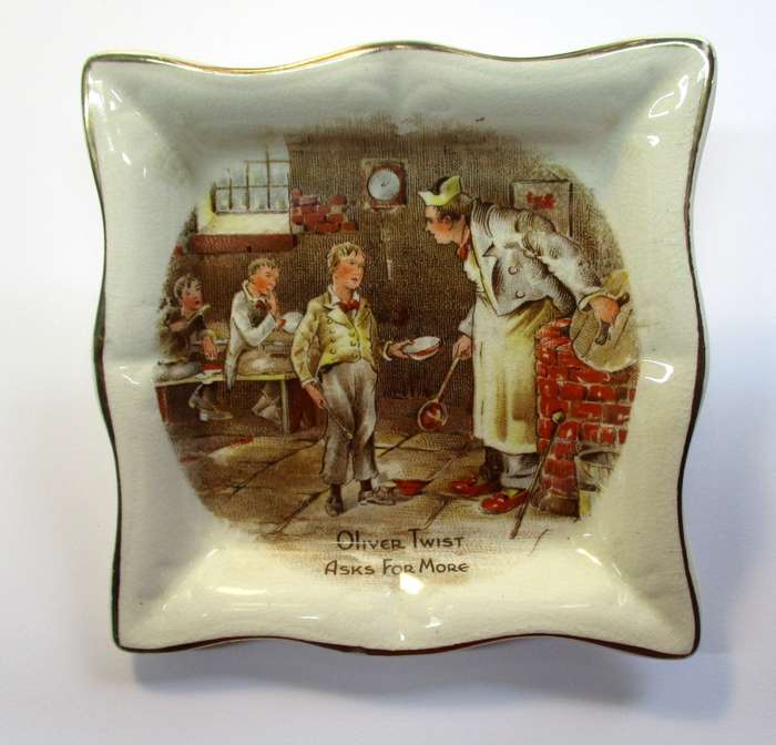 Vintage Oliver Twist Asks For More Porcelain Trinket Dish Sandland Ware England
