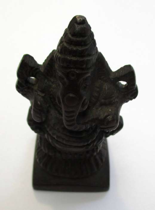 Vintage Ganesha Bronze Statue - shrine figure