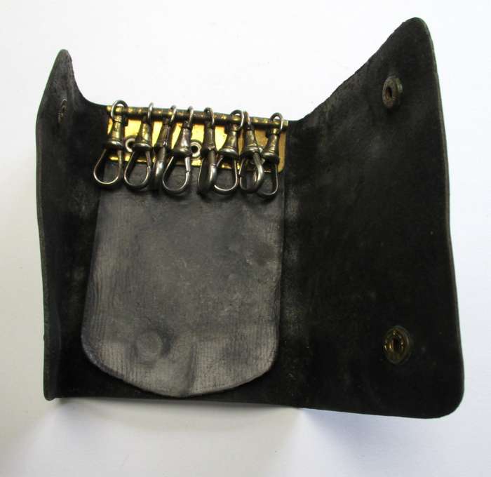 Vintage Black Leather Key Wallet